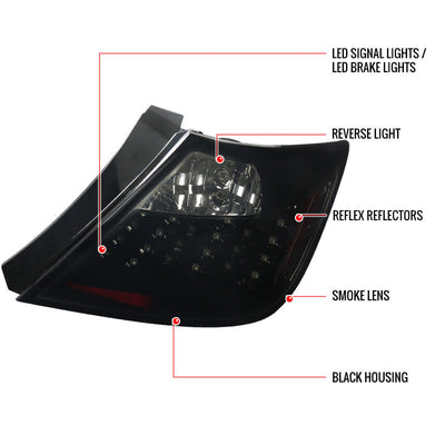 Spec-D 04-10 Scion tC Tail Lights G2 LED Glossy Black/Smoked