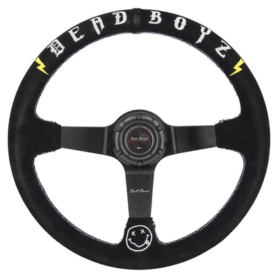 Deadboyz Universal 350mm 3"Deep Dish 6-Bolt Steering Wheel Black Suede