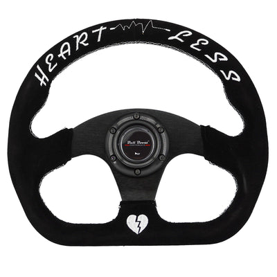 Heartbreak Lightweight Flat Racing Billet 6-Bolt Steering Wheel Black Alcantara Quadro