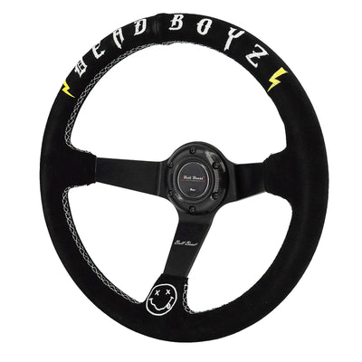 Deadboyz Universal 350mm 3"Deep Dish 6-Bolt Steering Wheel Black Suede