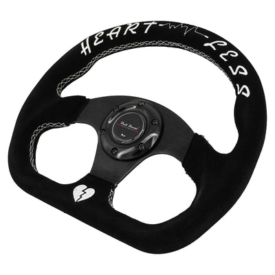 Heartbreak Lightweight Flat Racing Billet 6-Bolt Steering Wheel Black Alcantara Quadro
