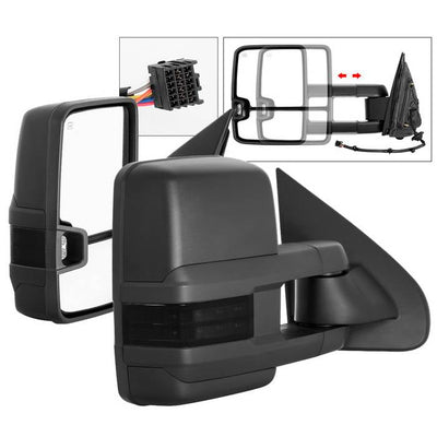 SPYDER xTune Chevy Silverado 14-16 Heated Smoke LED Signal Telescoping Mirrors MIR-CSIL14S-G2-PWH-SM-SET 9936739