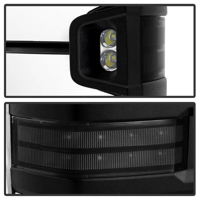 SPYDER xTune Chevy Silverado 14-16 Heated Smoke LED Signal Telescoping Mirrors MIR-CSIL14S-G2-PWH-SM-SET 9936739