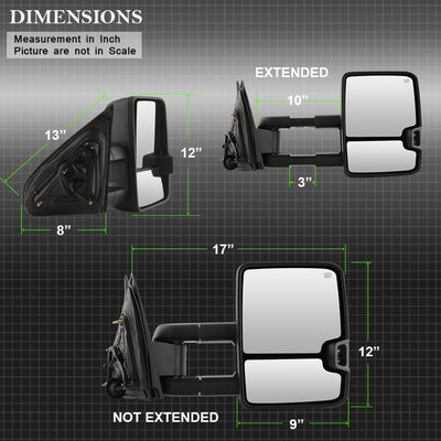 SPYDER xTune Chevy Silverado 14-16 Heated Smoke LED Signal Telescoping Mirrors MIR-CSIL14S-G2-PWH-SM-SET 9936739