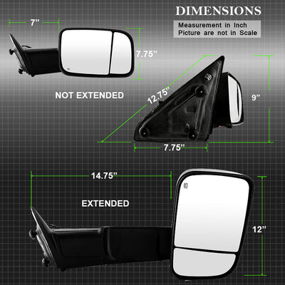 SPYDER Xtune Dodge Ram 1500 09-12 Power Heated Adjust Mirror Black HoUSing Right MIR-DRAM09S-PWH-R 9935602