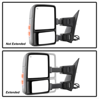SPYDER Xtune Ford Superduty 08-15 L&R Extendable Power Heated Adjust Mirror Amber MIR-FDSD08S-PW-AM-SET 9935756