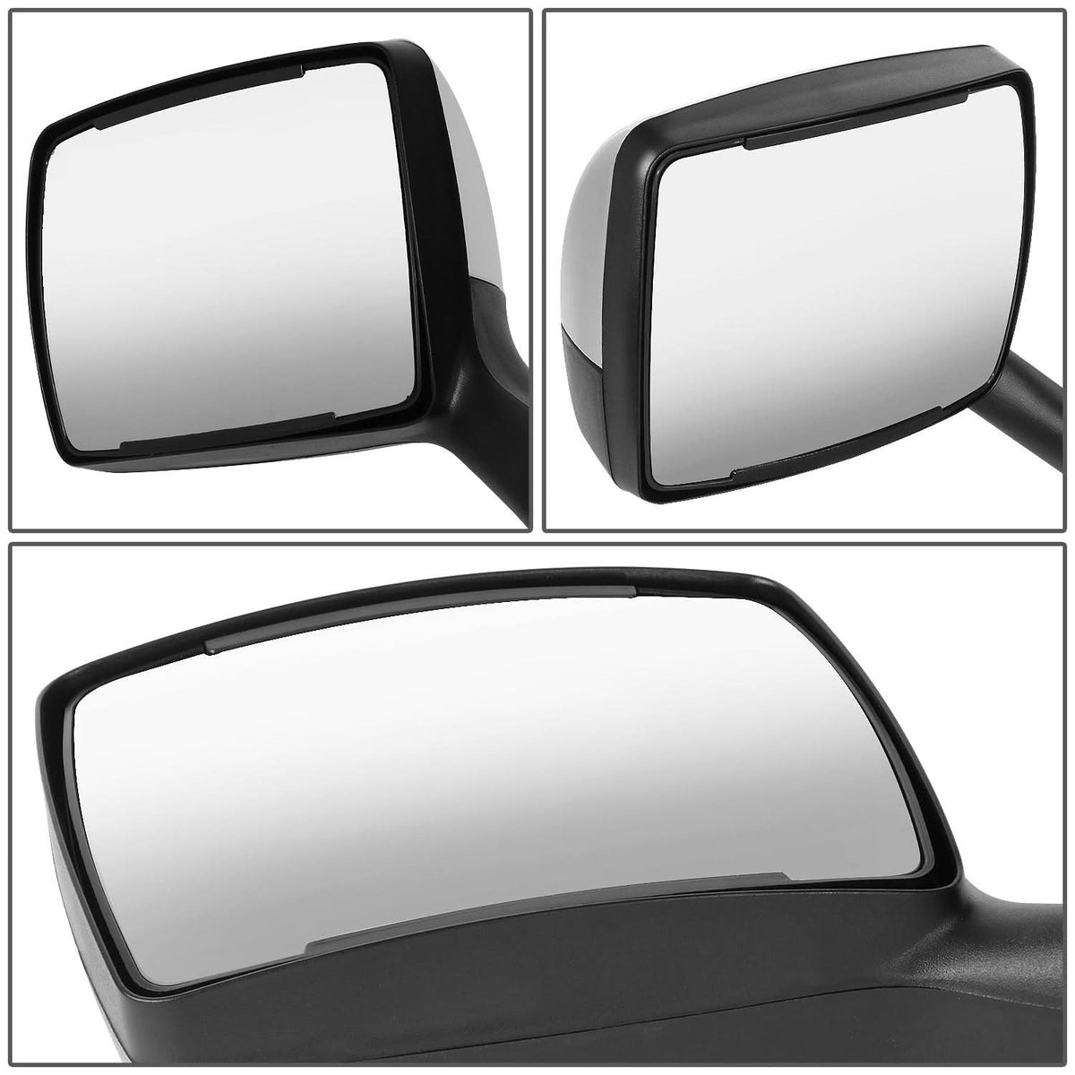 Hood Mirror - 11-21 Kenworth T680 / 13-21 Peterbilt 579 / 11-18 Peterbilt 587 Manual Chrome Amber LED Arrow