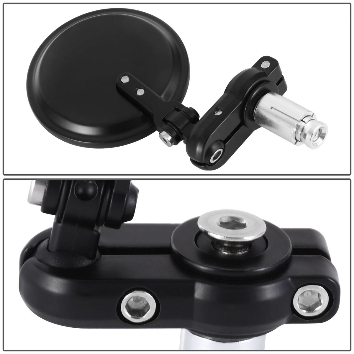 Motorcycle Bar End Mirror Black