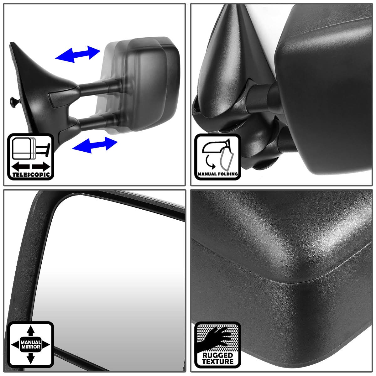 04-13 Nissan Titan Manual Side Mirror - Left Black