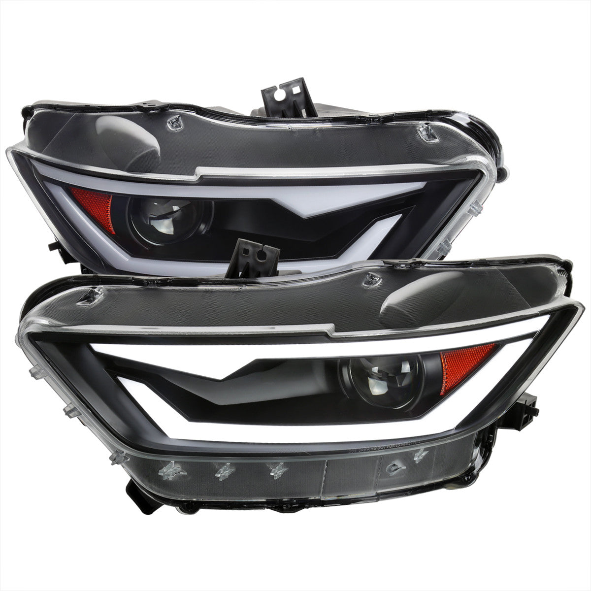 Spec-D 18-20 Mustang Shelby Projector Headlights Black OEM HID