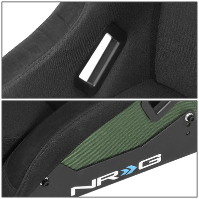 Bucket Racing Seat Large Fiberglass Carbon Fiber Black Green