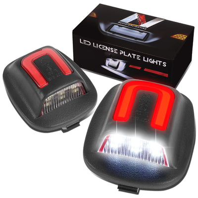 1994-2004 Nissan Xterra / Frontier LED License Plate Lamp White Red