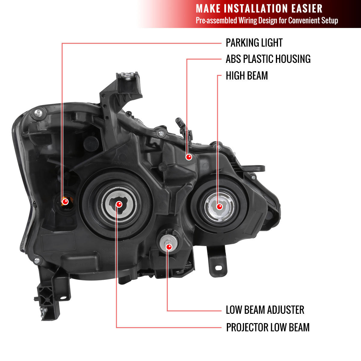 Spec-D 13-15 Nissan Altima Sedan Projector Headlights Chrome