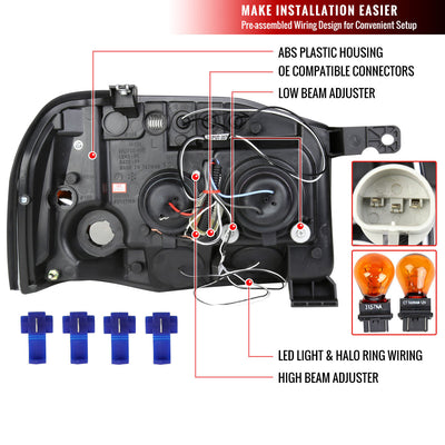 Spec-D 01-04 Nissan Frontier LED Projector Headlights Chrome