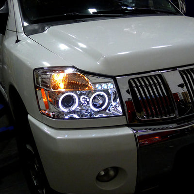 Spec-D 04-15 Nissan Titan Halo Projector Headlights Chrome
