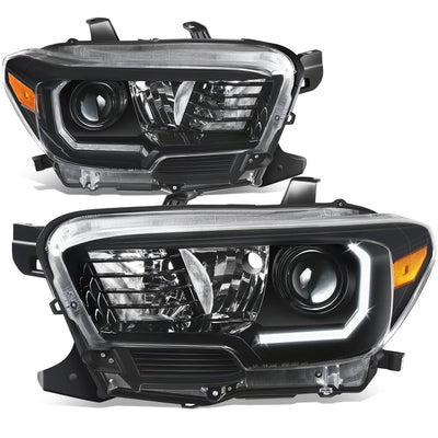2016-2023 Toyota Tacoma OE Style LED DRL Headlights - Black Housing