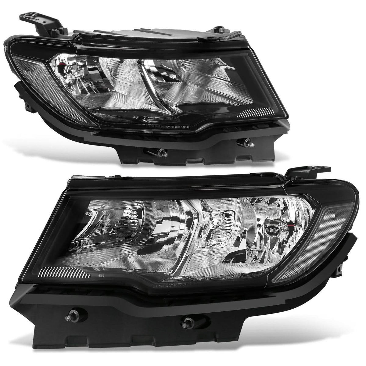 17-21 Jeep Compass OE Style Headlights - Black Housing Clear Reflector