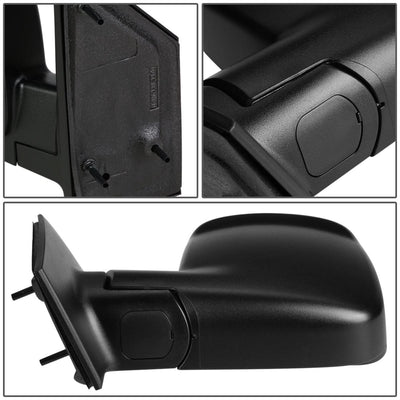 2003-2007 Chevrolet Express Manual Side Mirror Left Black Textured