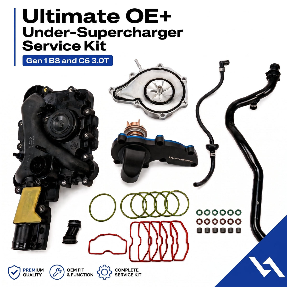 OE Ultimate Under Supercharger Kit (Audi EA837 B8, C6, and 4L 3.0T Gen 1)