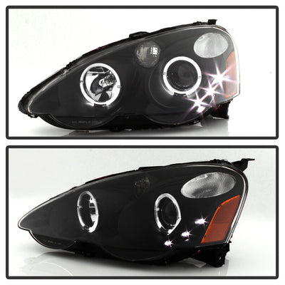 SPYDER xTune Acura RSX 2002-2004 Halo Projector Headlights - Black PRO-JH-ARSX02-HL-BK 9036613