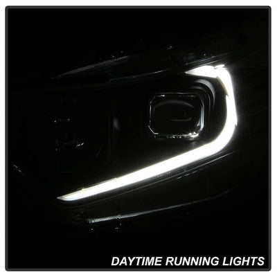 SPYDER xTune 09-14 Acura TSX Projector Headlights - Light Bar DRL - Black (PRO-JH-ATSX09-LB-BK) 9042218