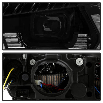 SPYDER xTune BMW F30 LED DRL Projector Headlights - Black (PRO-JH-BMWF3012-LED-BK) 9950421