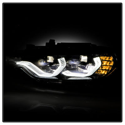 SPYDER xTune BMW F30 LED DRL Projector Headlights - Black (PRO-JH-BMWF3012-LED-BK) 9950421