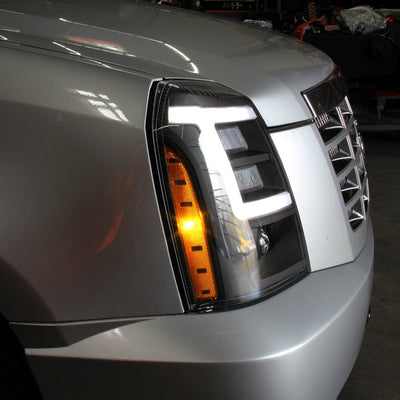 SPYDER xTune Cadillac Escalade 07-14 LED Headlights | Black Housing | PRO-JH-CAES07-LB-BK