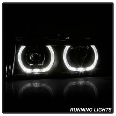 SPYDER xTune 02-06 Chevrolet Avalanche Halo Projector Headlights LED Halo - Black PRO-JH-CAVA02-HL-C 9045370