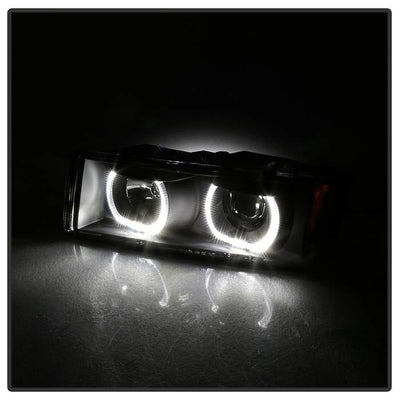 SPYDER xTune 02-06 Chevrolet Avalanche Halo Projector Headlights LED Halo - Black PRO-JH-CAVA02-HL-C 9045370