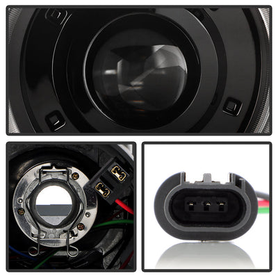 SPYDER 10-13 Chevy Camaro Halogen w/LED DRL Projector Headlight - Black (PRO-JH-CCAM10-OEP-BK(=) 9959097