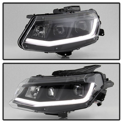 SPYDER xTune 16-18 Chevrolet Camaro Halogen Only Proj Headlights w/ DRL Tube - Black - PRO-JH-CCAM16-LB-BK 9047473