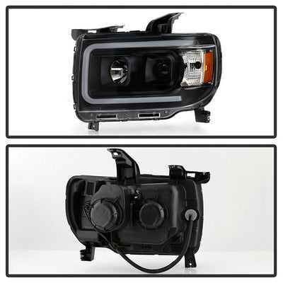 SPYDER xTune 15-19 Chevrolet Canyon Projector Headlights w/ DRL Tube - Black - PRO-JH-CCO15-LB-BK 9047459