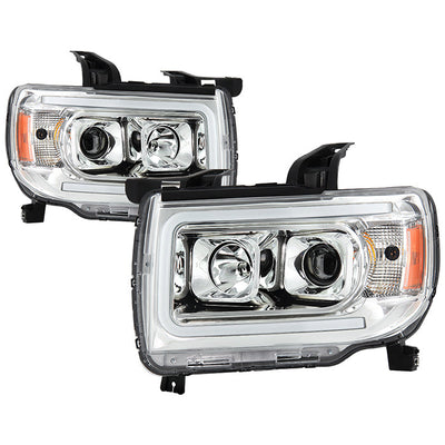 SPYDER xTune 15-19 Chevrolet Canyon Projector Headlights w/ DRL Tube - Chrome - PRO-JH-CCO15-LB-C 9047466