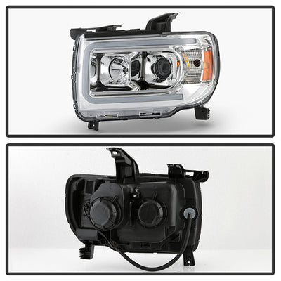 SPYDER xTune 15-19 Chevrolet Canyon Projector Headlights w/ DRL Tube - Chrome - PRO-JH-CCO15-LB-C 9047466