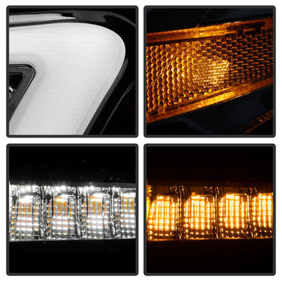 SPYDER xTune Chrysler 200 11-14 Halogen Proj. Headlights w/ Light Bar - Chrome PRO-JH-CHR211-LBDRL-C 9055553