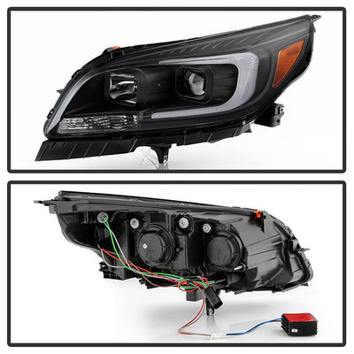 SPYDER xTune 13-15 Chevy Malibu (Halogen Models Only) DRL Light Bar Proj. Headlights - Black PRO-JH-CM13-LB 9046254