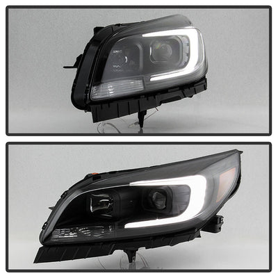 SPYDER xTune 13-15 Chevy Malibu (Halogen Models Only) DRL Light Bar Proj. Headlights - Black PRO-JH-CM13-LB 9046254