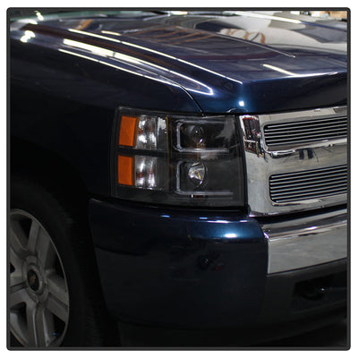 SPYDER Xtune Chevy Silverado 1500/2500/3500 07-13 Projector Headlights Black PRO-JH-CS07-LED-BK 9027796