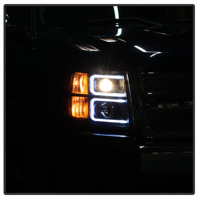 SPYDER Xtune Chevy Silverado 1500/2500/3500 07-13 Projector Headlights Black PRO-JH-CS07-LED-BK 9027796
