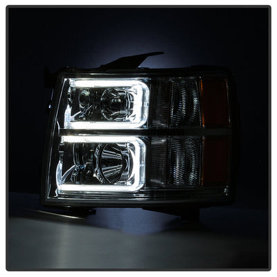 SPYDER Xtune Chevy Silverado 1500/2500/3500 07-13 Halo Projector Headlights Chrome PRO-JH-CS07-LED-C 9027802