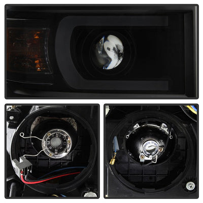 SPYDER Xtune Chevy Silverado 1500 14-15 Projector Headlights Light Bar Drl Smoked PRO-JH-CS14-LBDRL-BSM 9034978