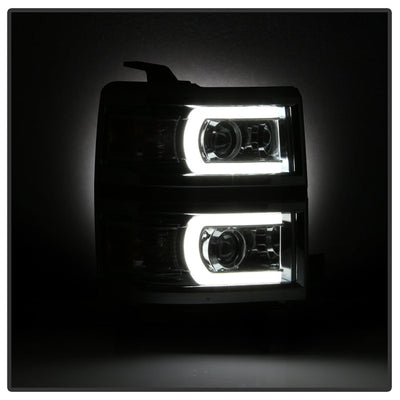 SPYDER Xtune Chevy Silverado 1500 14-15 Projector Headlights Light Bar Drl Chrome PRO-JH-CS14-LBDRL-C 9034985