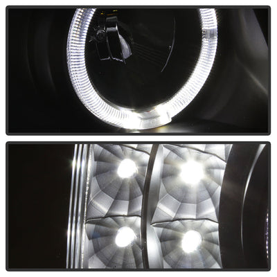SPYDER xTune Chevy Silverado 03-06 Projector Headlights 4pcs - LED Halo - Black PRO-JH-CSIL03-SET-BK 9036774