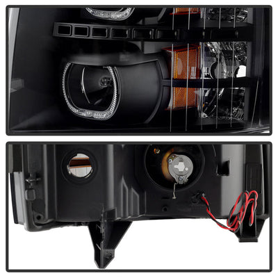 SPYDER Xtune Chevy Silverado 1500/2500/3500 07-13 LED Halo Projector Headlights Black PRO-JH-CSIL07-CFB-BK 9032189