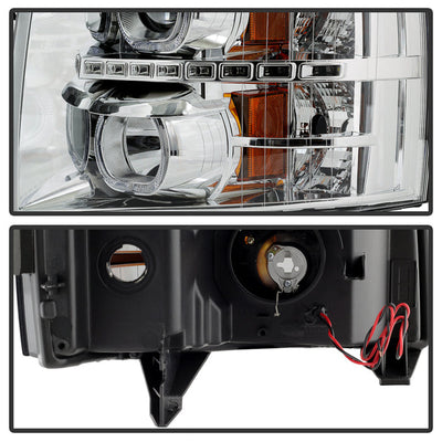 SPYDER Xtune Chevy Silverado 1500/2500/3500 07-13 LED Halo Projector Headlights Chrome PRO-JH-CSIL07-CFB-C 9032202