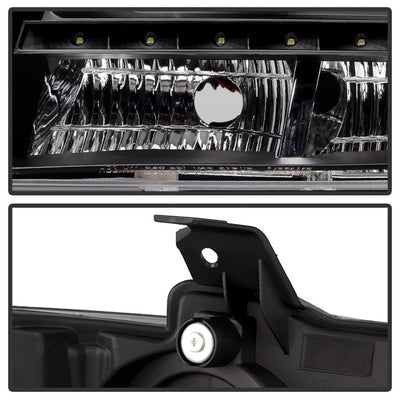 SPYDER Xtune Chevy Suburban 1500/2500 07-14 Halo Projector w/LED Headlights Black PRO-JH-CSUB07-LED-BK 9030291