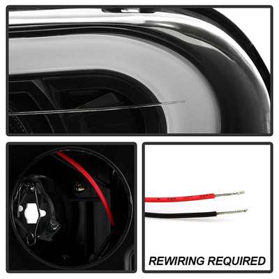 SPYDER xTune 02-09 Chevrolet Trailblazer Projector Headlights Light Bar DRL - Black (PRO-JH-CTB02-LBDRL-BK) 9050749