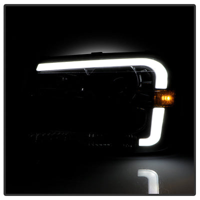 SPYDER xTune 02-09 Chevrolet Trailblazer Projector Headlights Light Bar DRL - Black (PRO-JH-CTB02-LBDRL-BK) 9050749