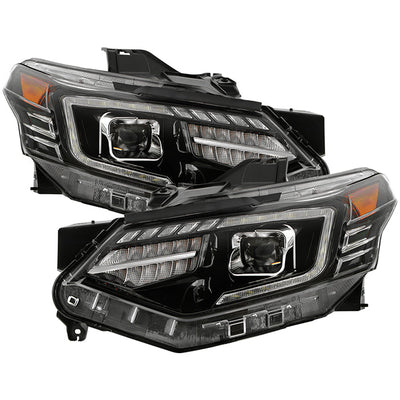 SPYDER Xtune 18-21 Chevrolet Traverse (HID Models) DRL LED Light Bar Projector Headlights - Black Chrome 9052828